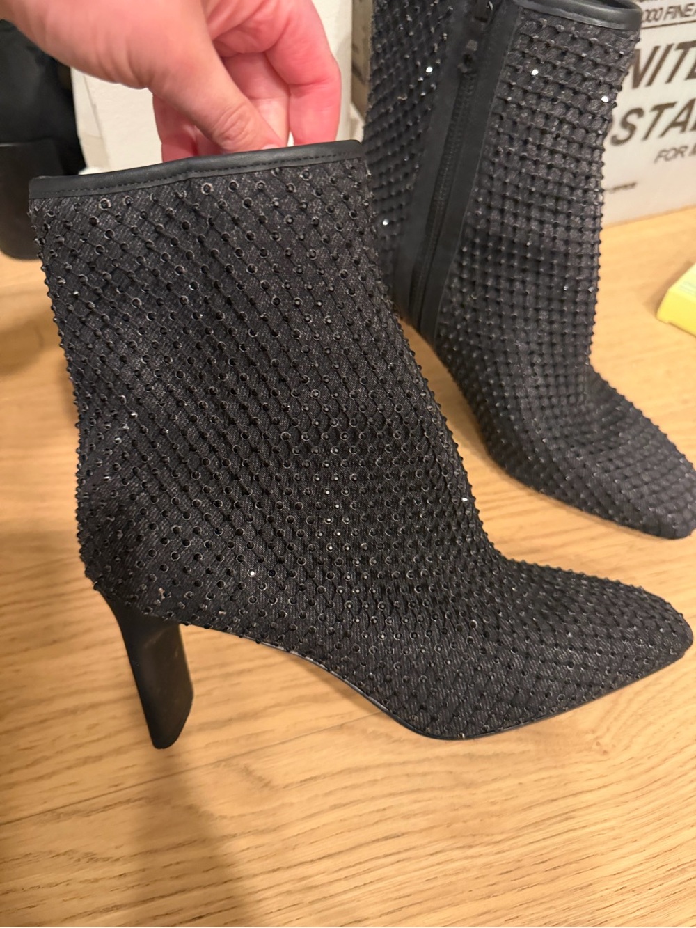 rag & bone Black Crystal-Studded Ankle Boots - Picture 2 of 4